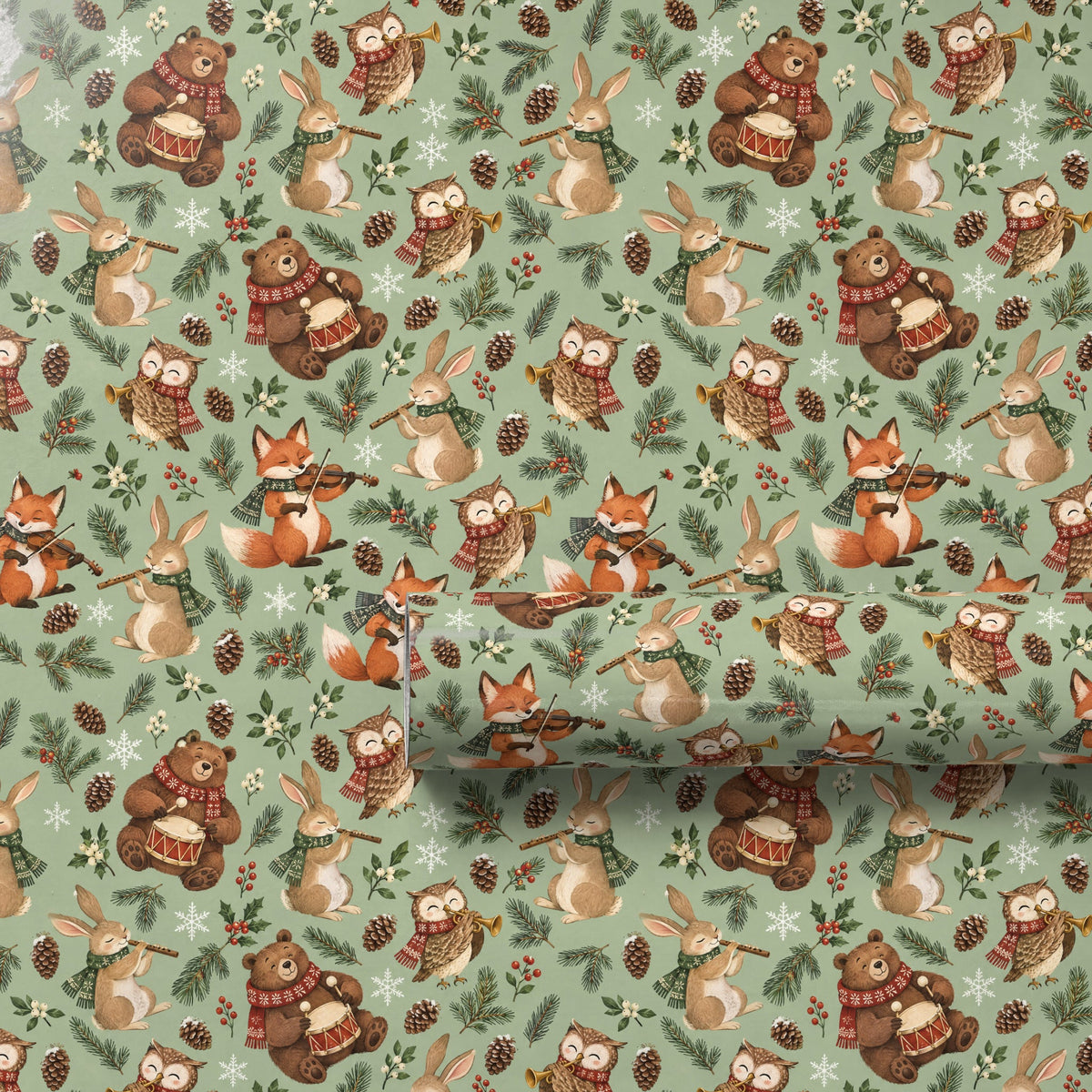Woodland Winter Band Wrapping Paper