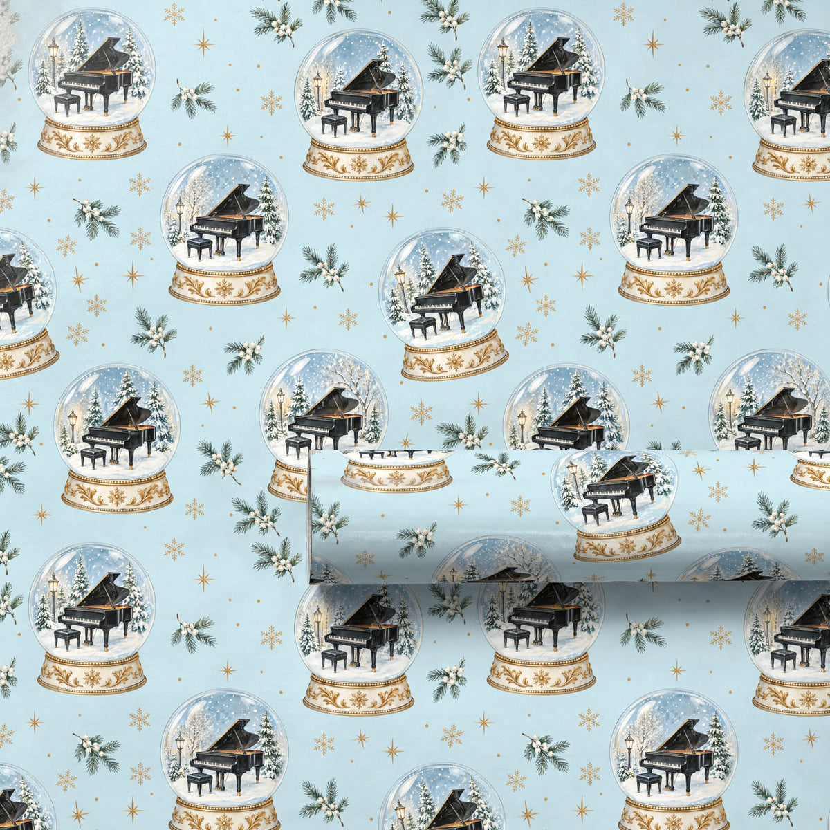Grand Piano Snowglobe Wrapping Paper