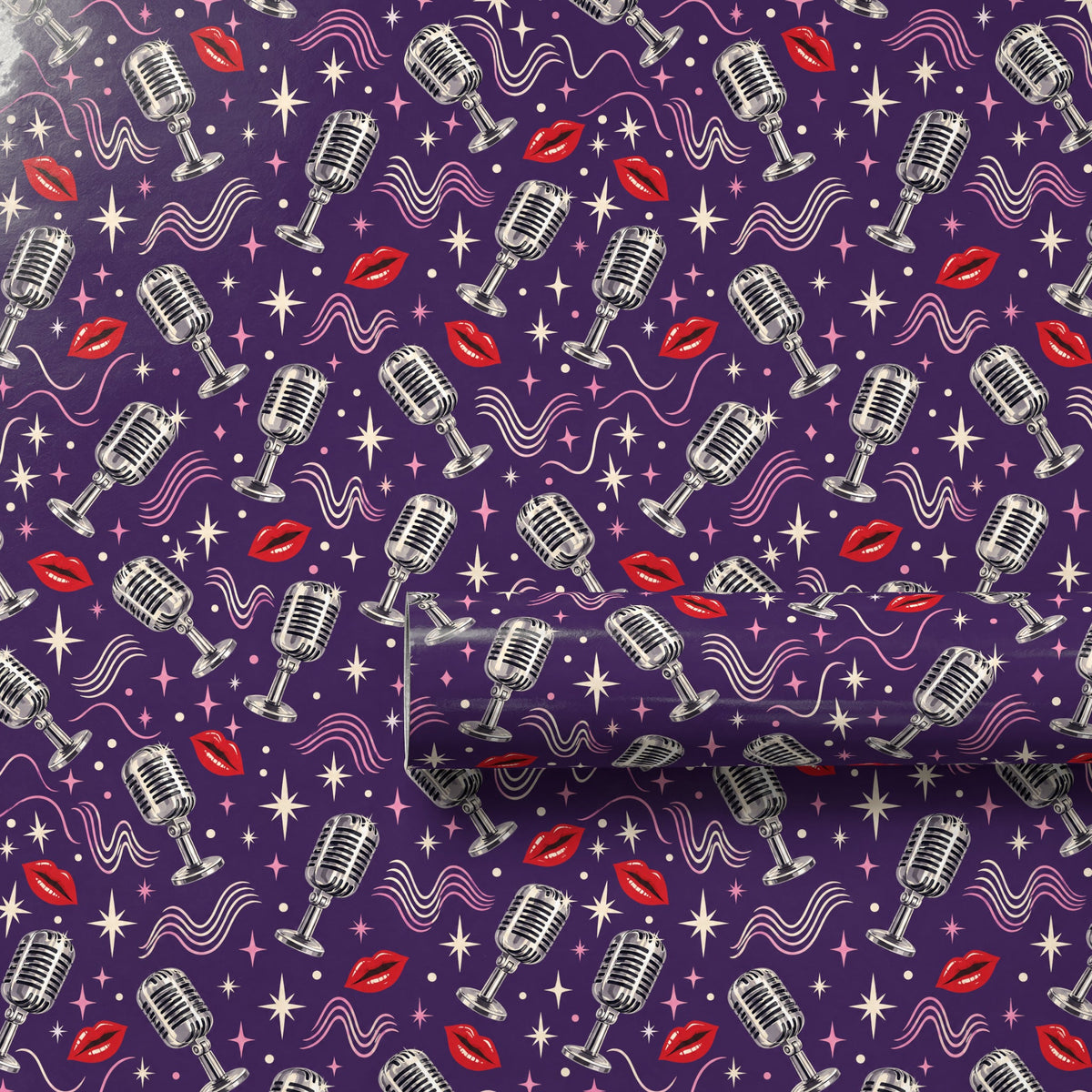 Retro Microphone Wrapping Paper