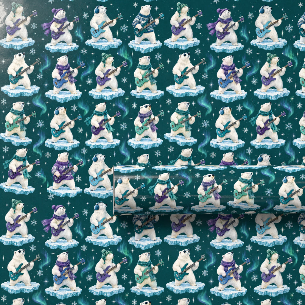 Polar Bear Bass Groove Wrapping Paper