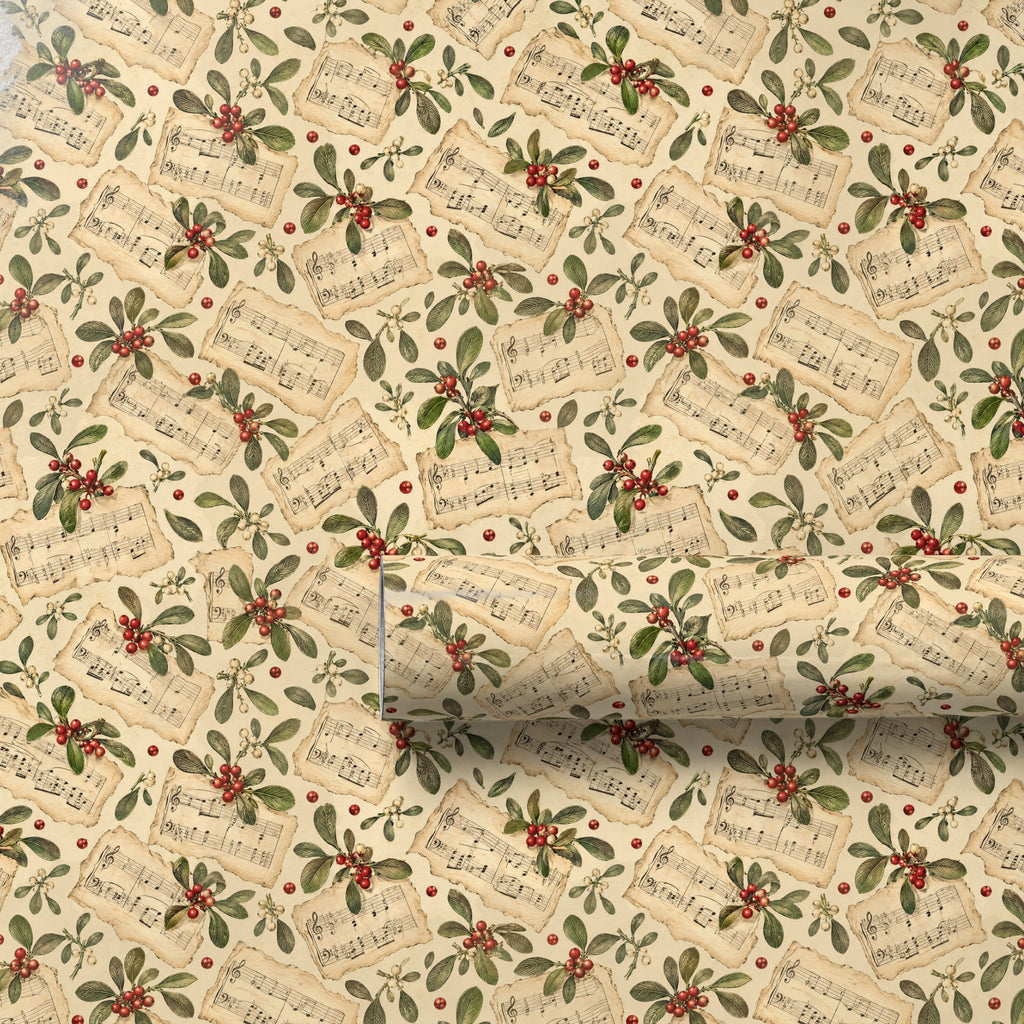 Sheet Music Mistletoe Wrapping Paper