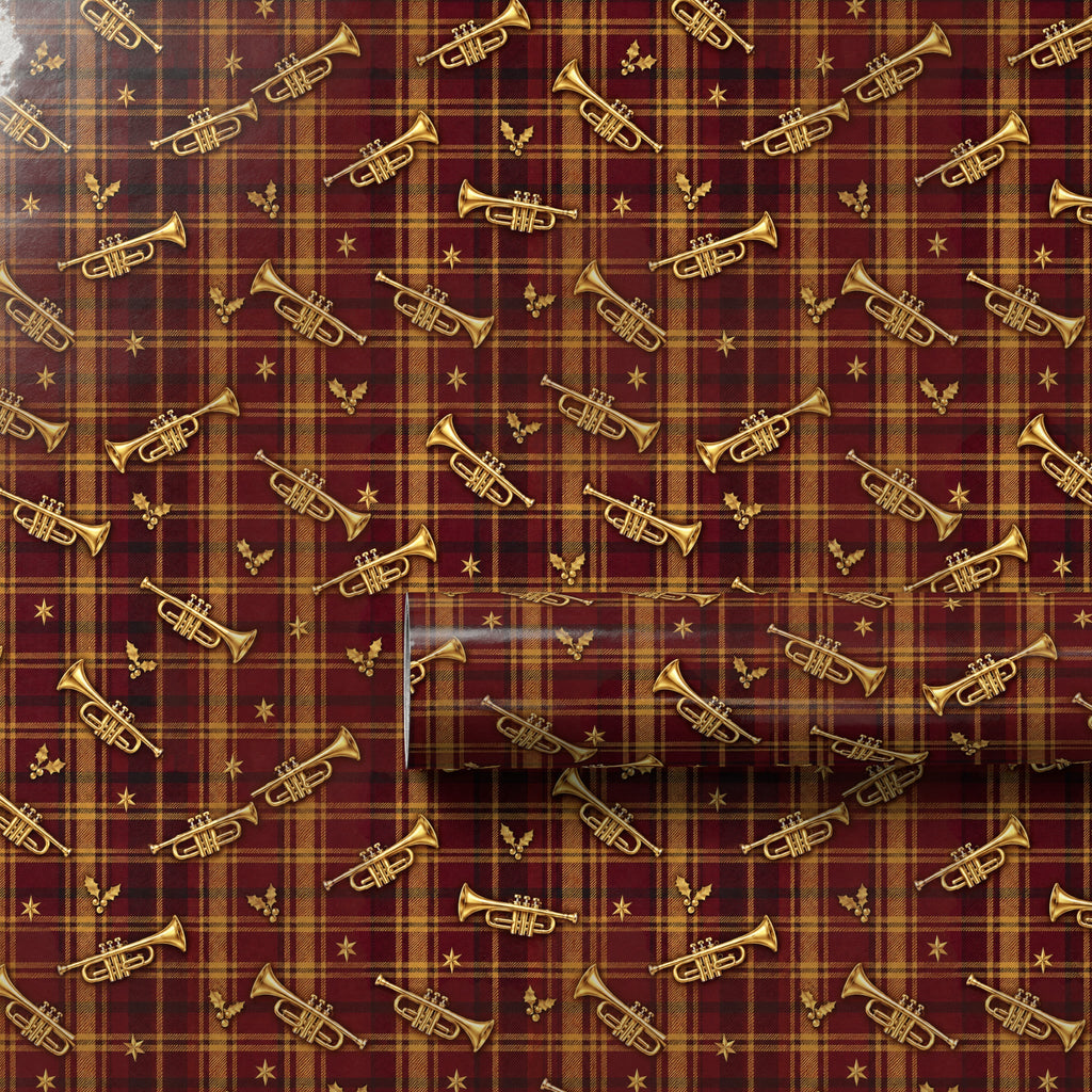 Tartan Trumpet Parade Wrapping Paper