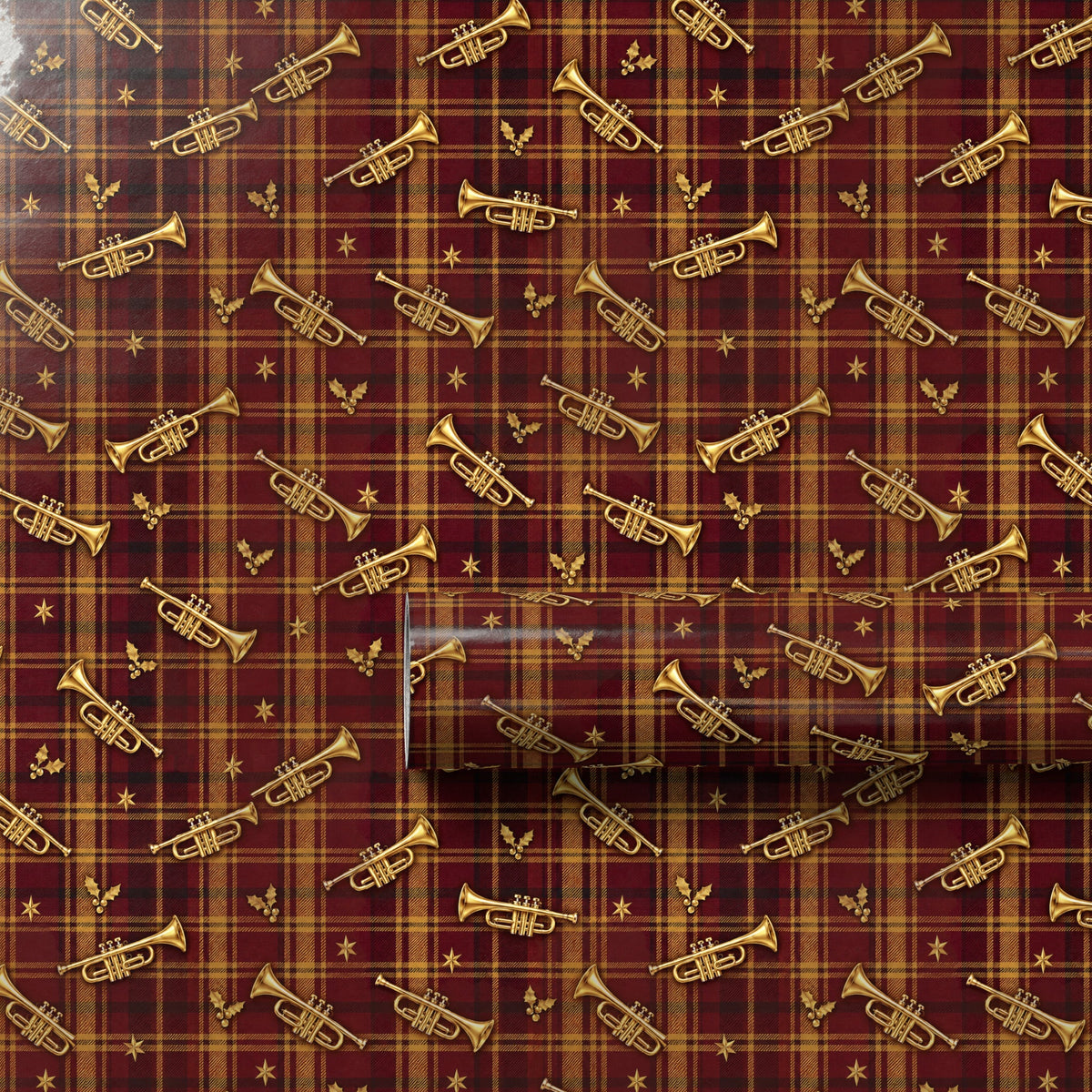 Tartan Trumpet Parade Wrapping Paper