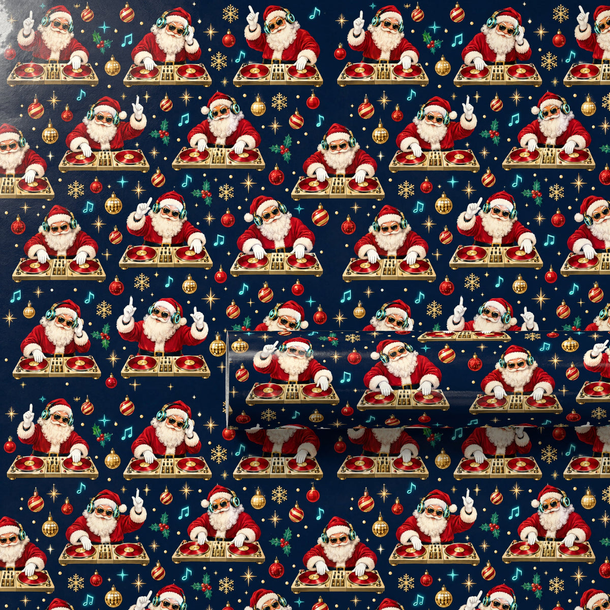 DJ Santa Turntables Wrapping Paper