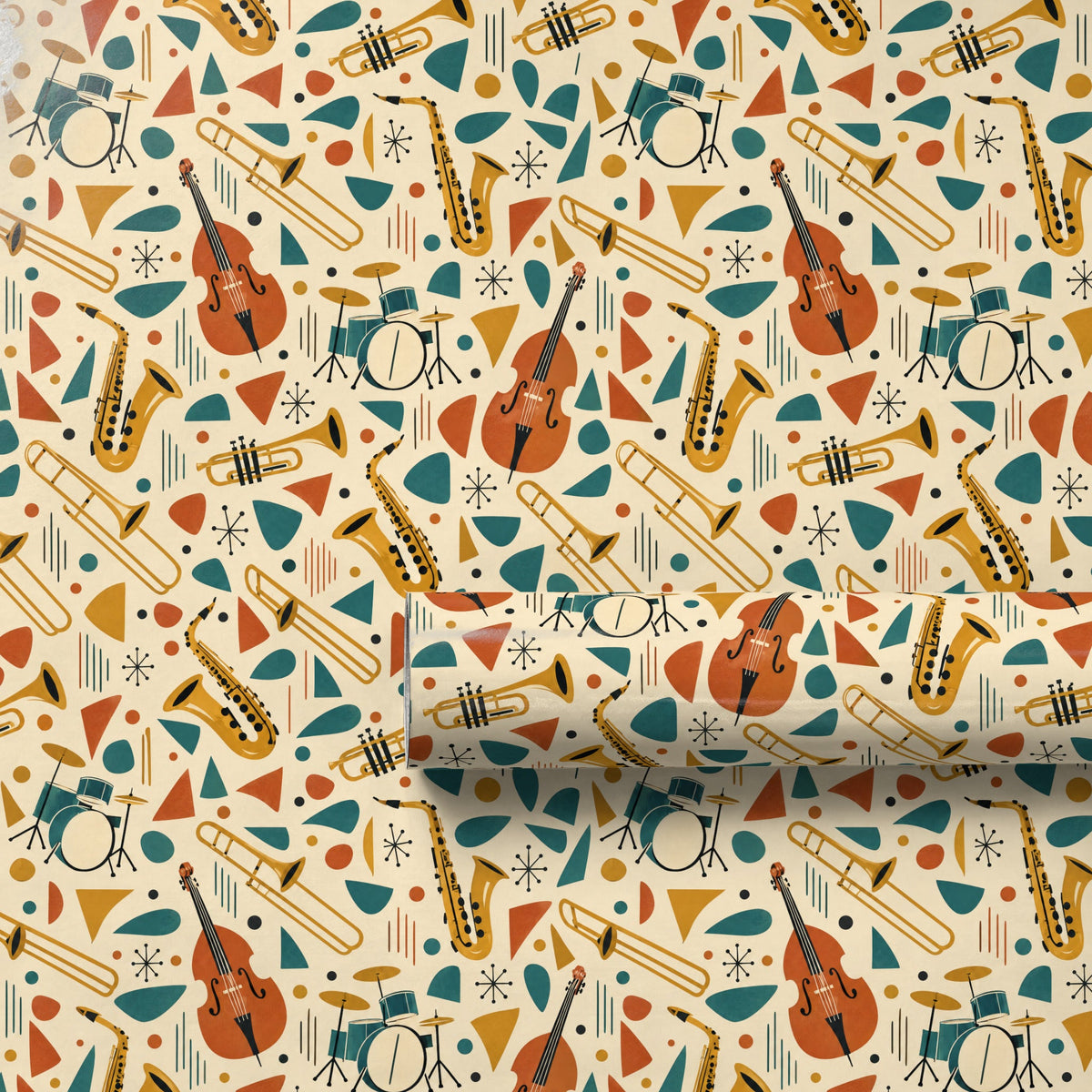 Mid-Century Jazz Band Wrapping Paper