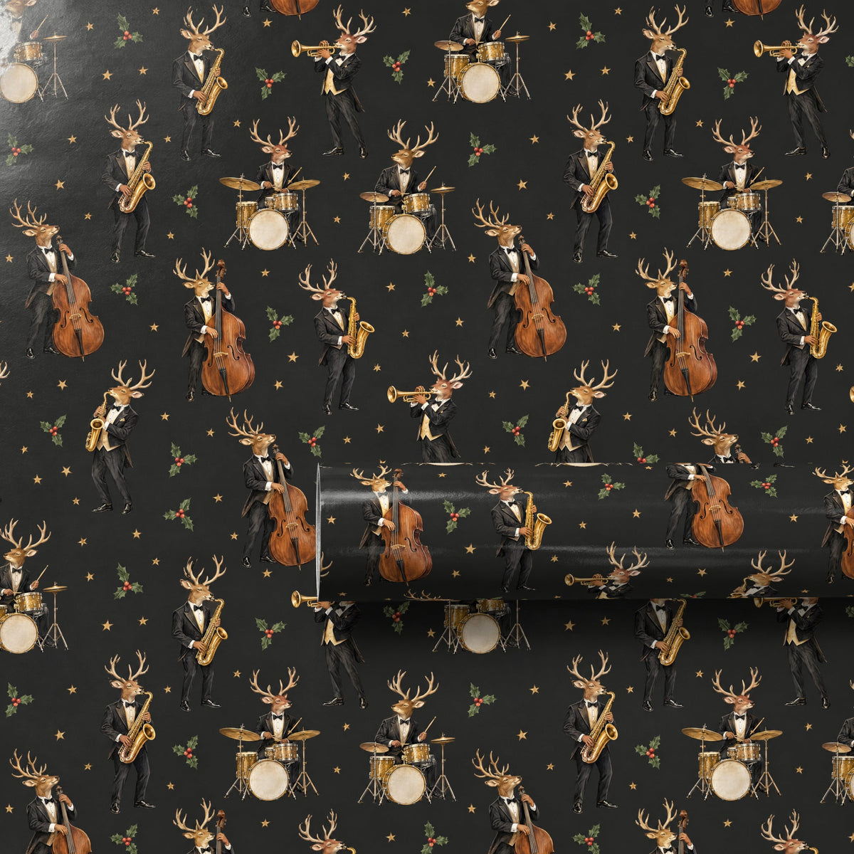 Reindeer Jazz Quartet Wrapping Paper