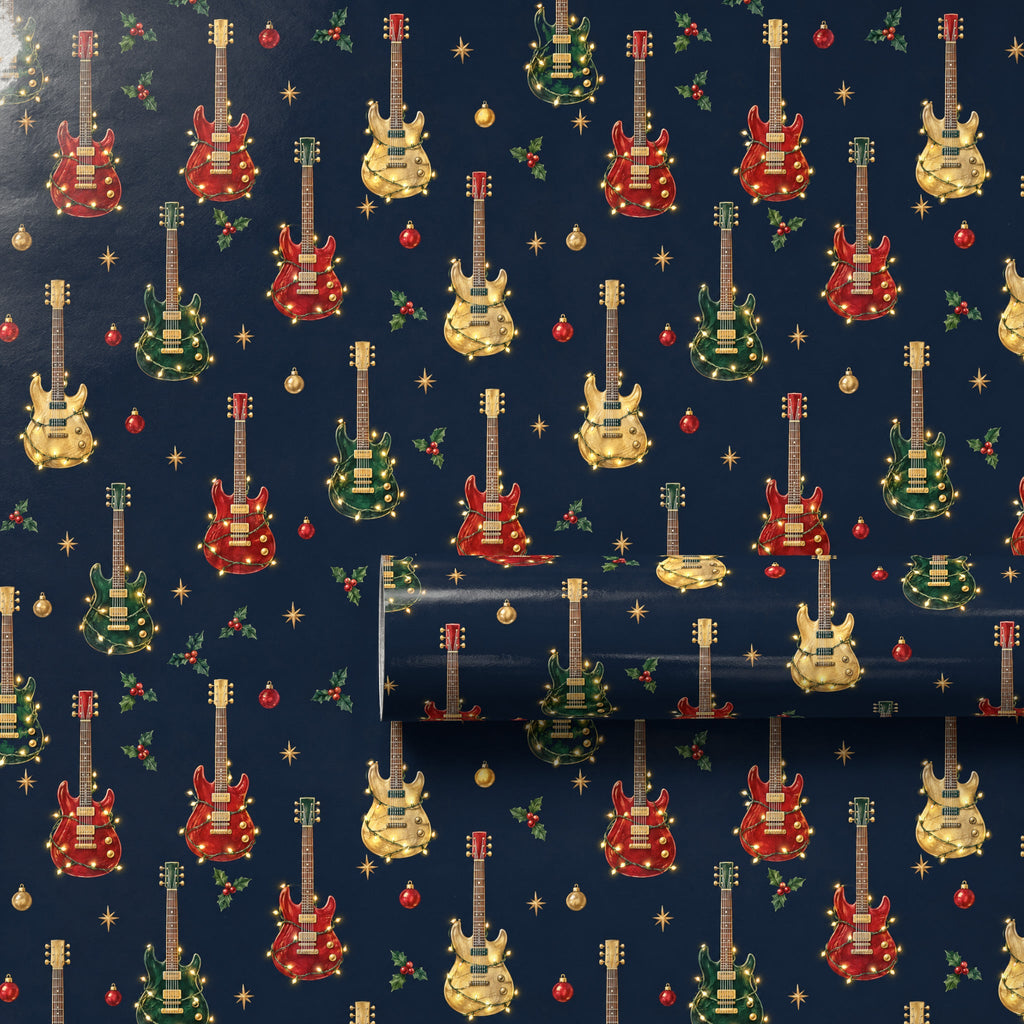 Electric Guitar String Lights Wrapping Paper