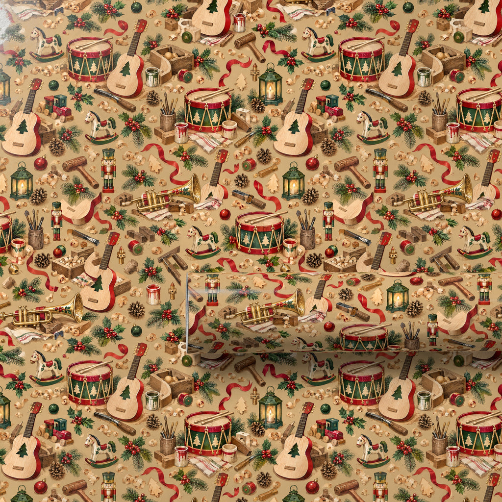 Santa's Instrument Workshop Wrapping Paper