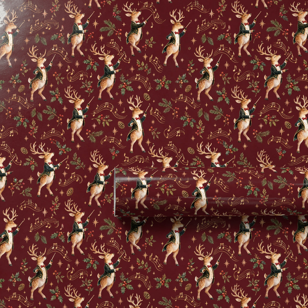 Reindeer Conductor Wrapping Paper