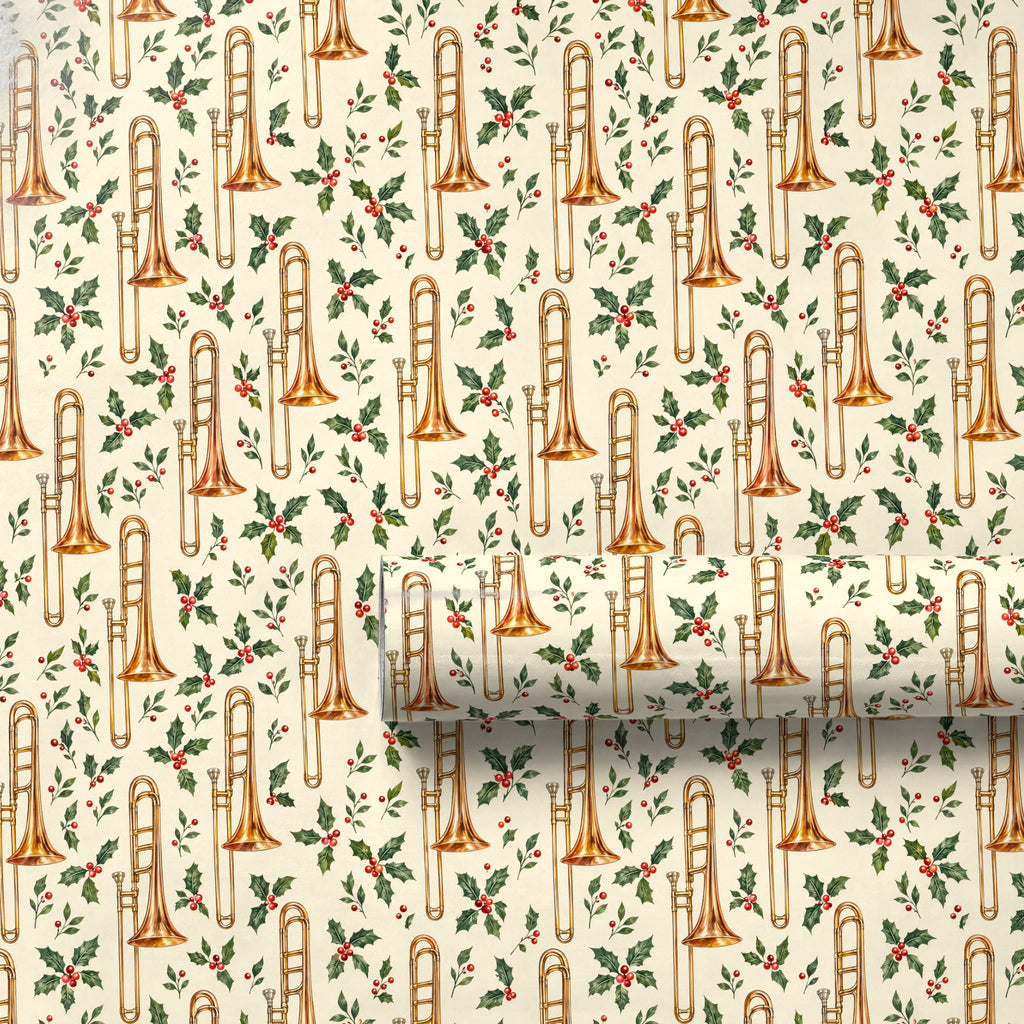 Copper Trombone Shine Wrapping Paper