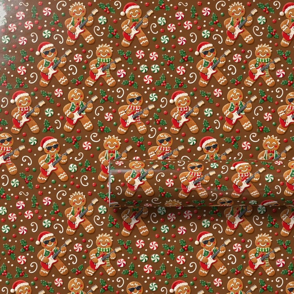 Gingerbread Rockstar Wrapping Paper