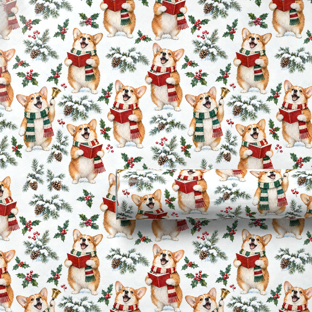 Corgi Carolers Wrapping Paper