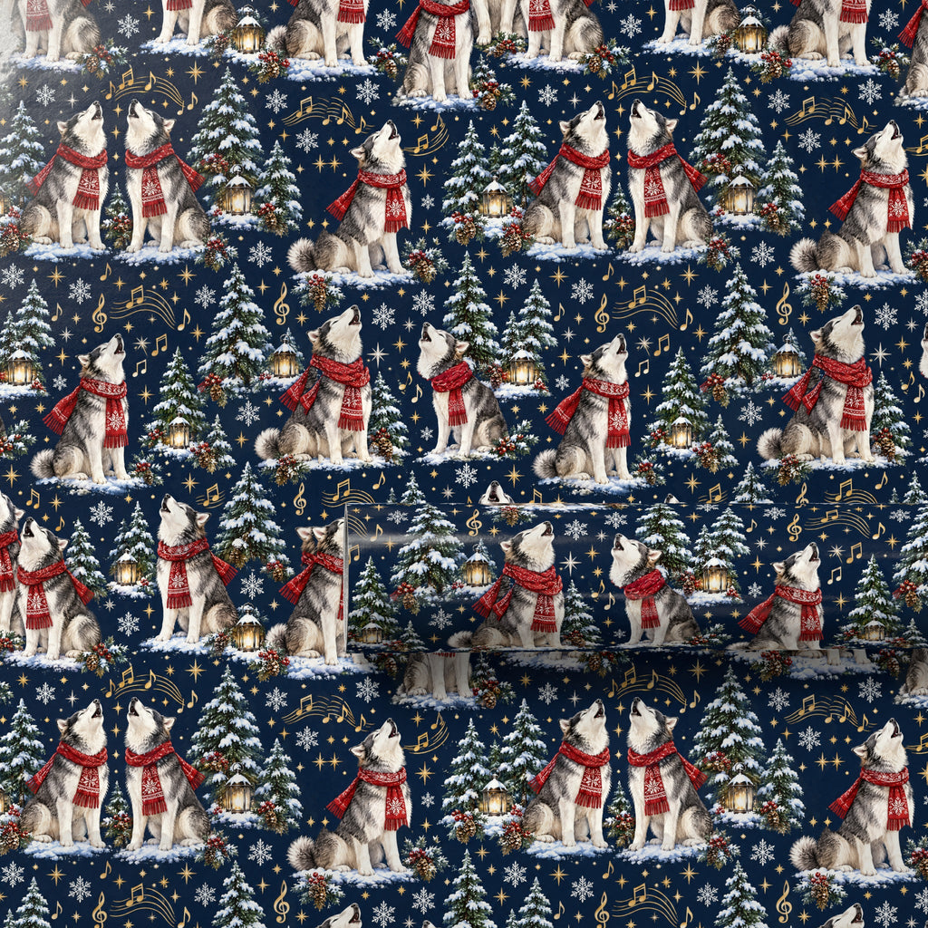 Husky Holiday Choir Wrapping Paper