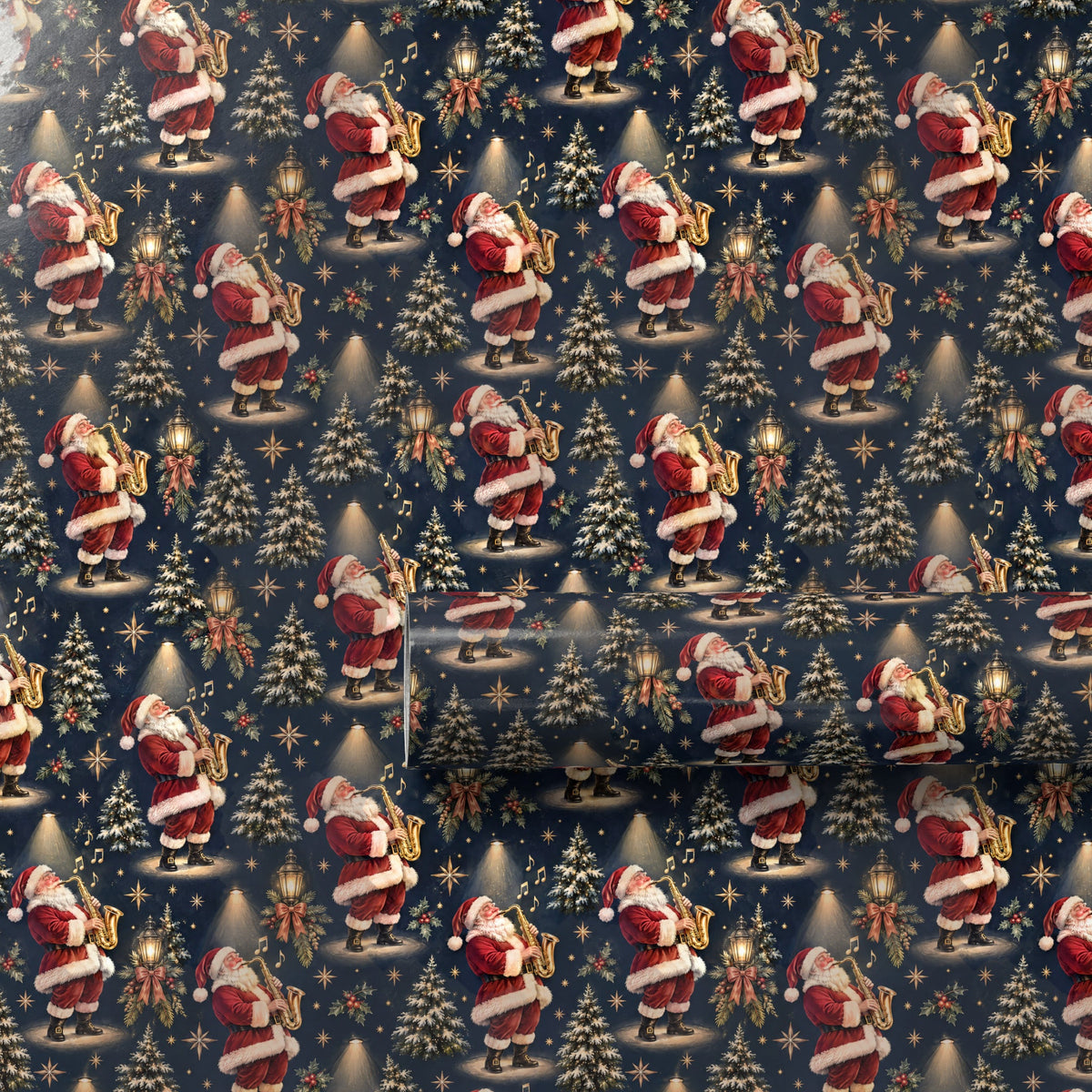 Jazz Santa Saxophone Wrapping Paper