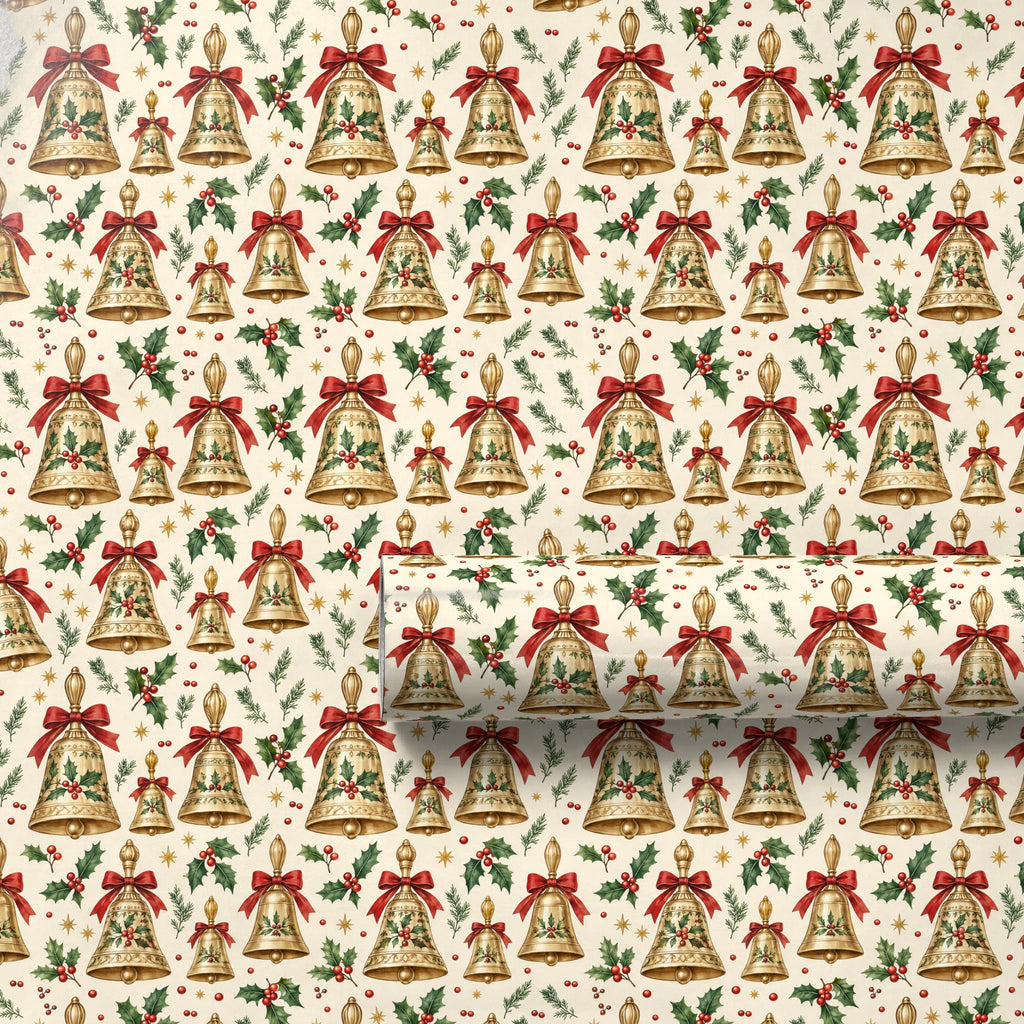 Bell Choir Holly Wrapping Paper