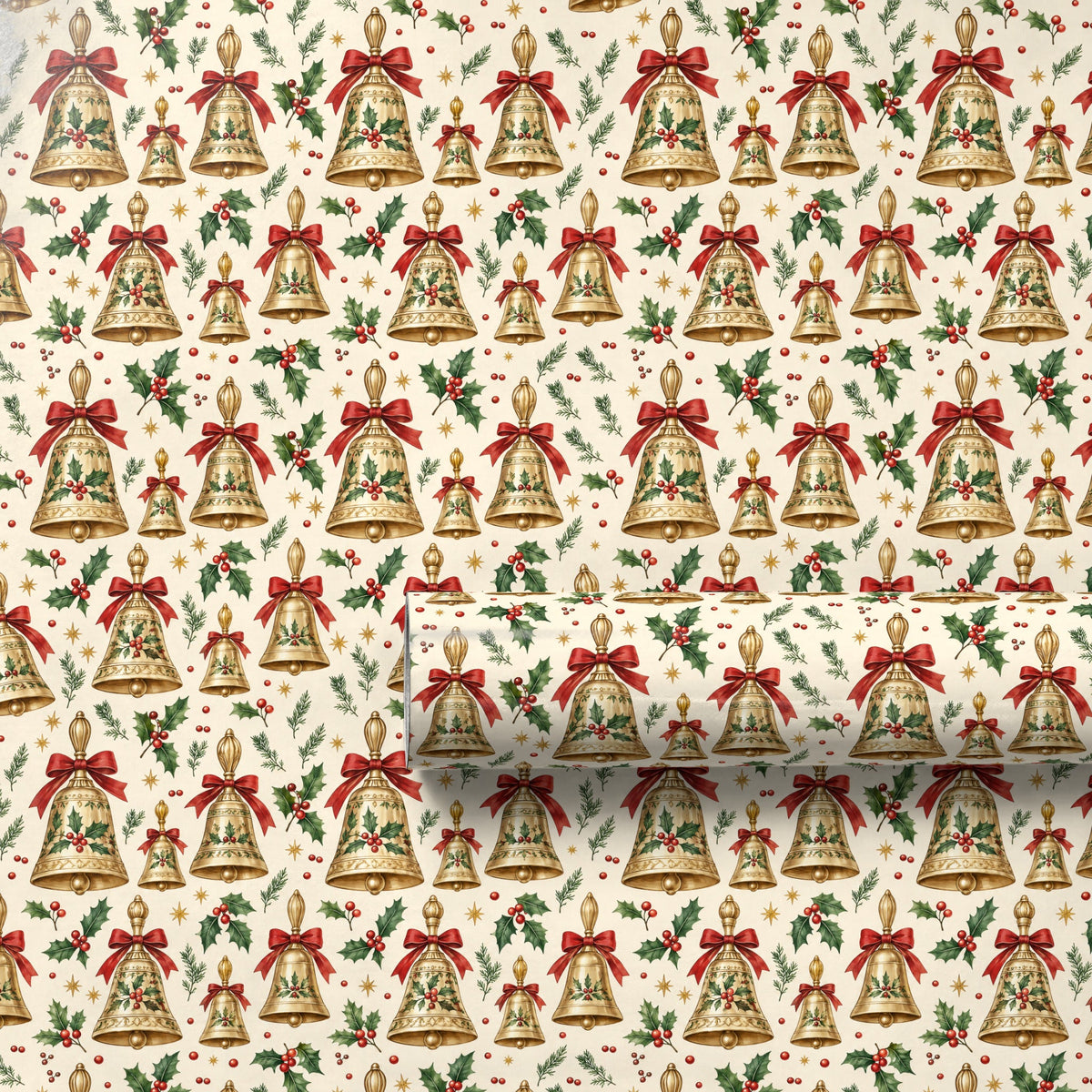 Bell Choir Holly Wrapping Paper