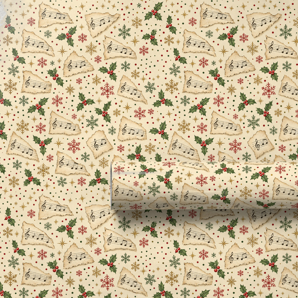 Christmas Songbook Confetti Wrapping Paper