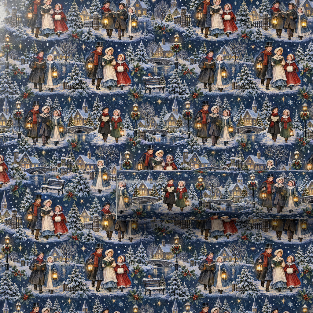 Carolers Lantern Walk Wrapping Paper