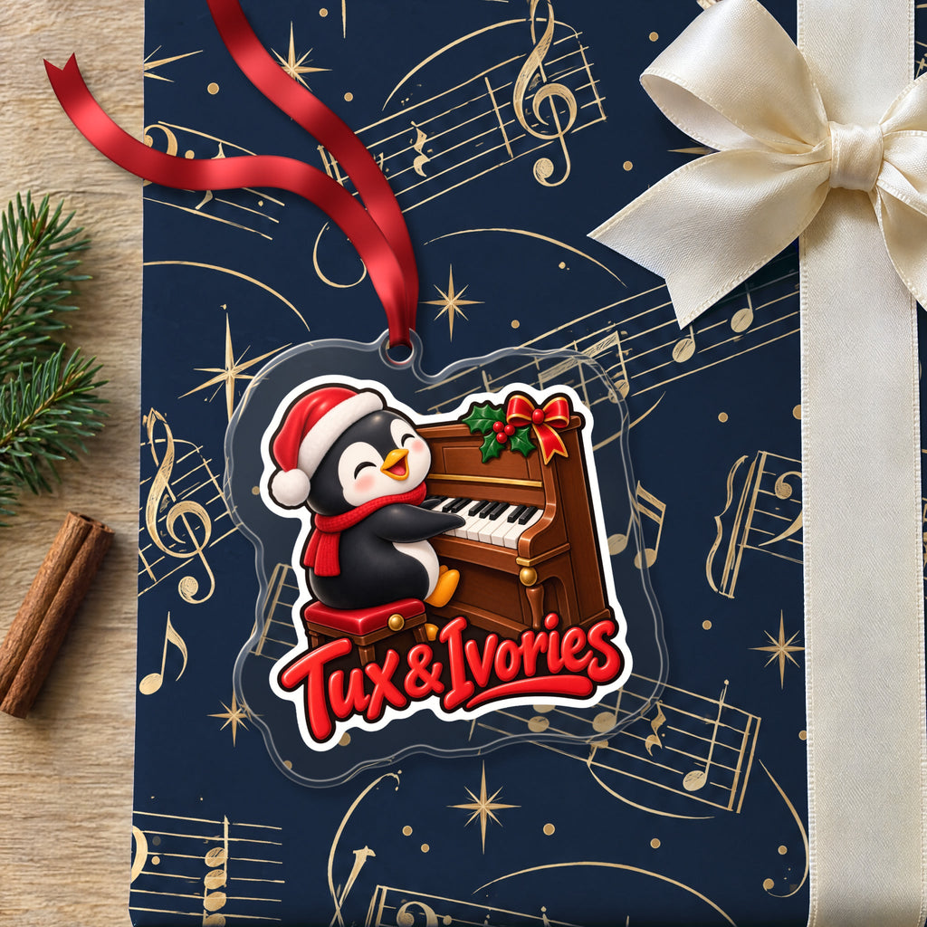 Tux & Ivories Penguin Piano Christmas Ornament