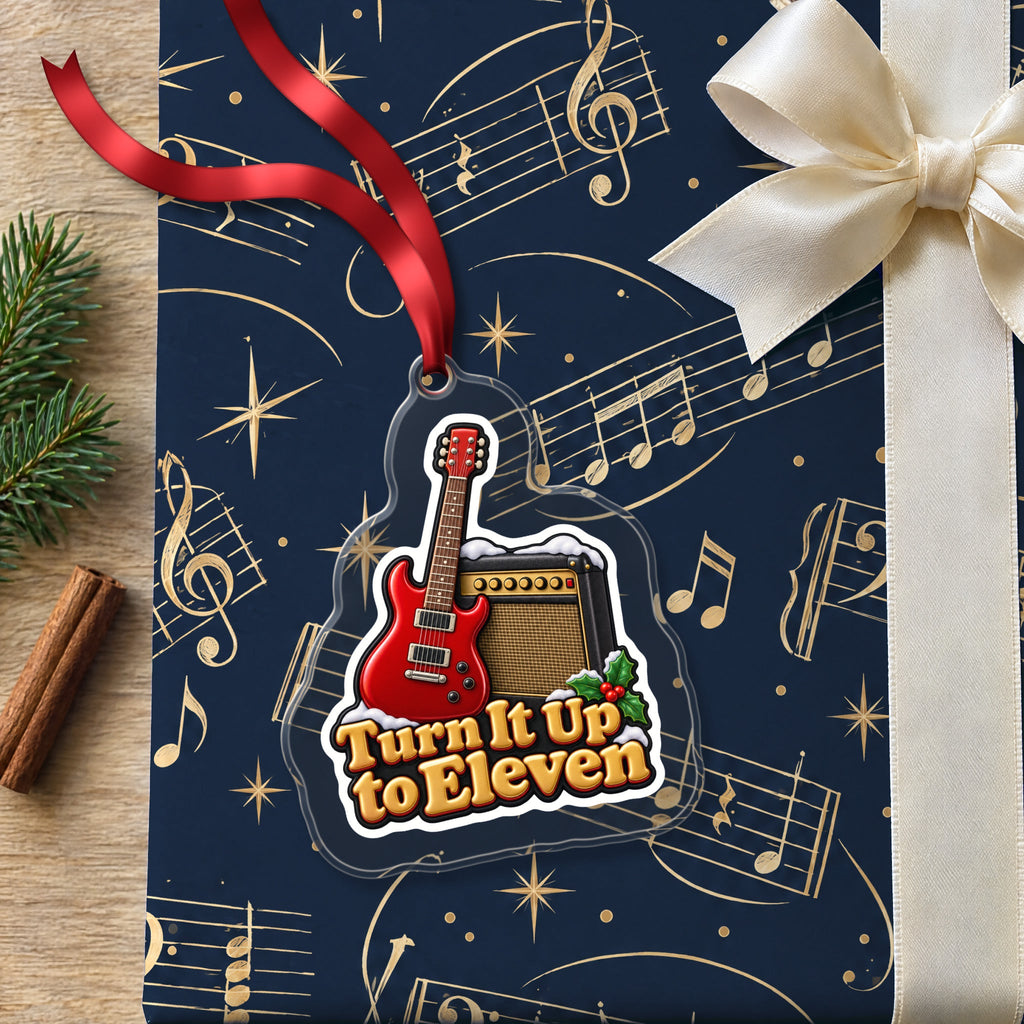 Turn It Up to Eleven Guitar and Amp Christmas Ornament