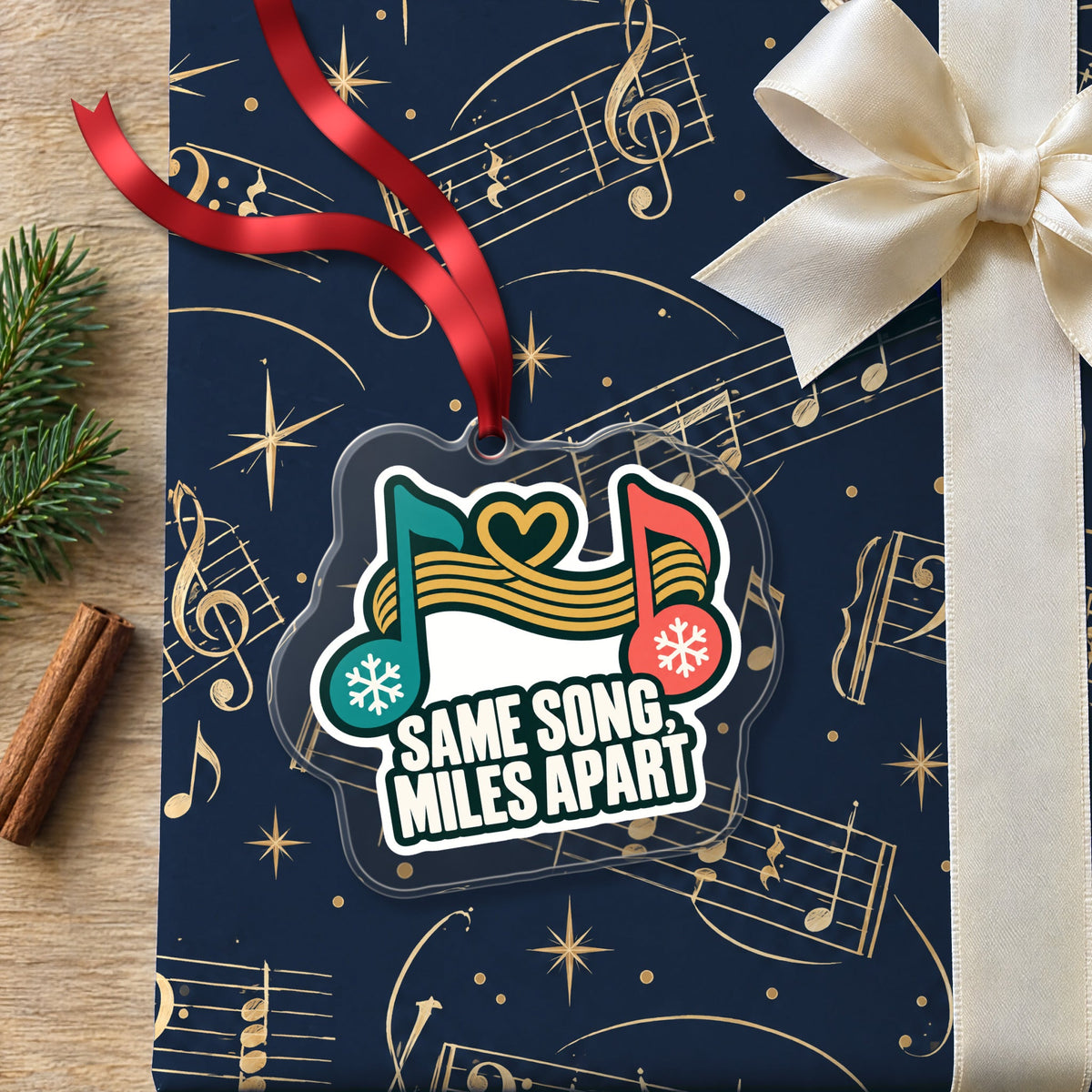 Same Song, Miles Apart Long Distance Christmas Ornament