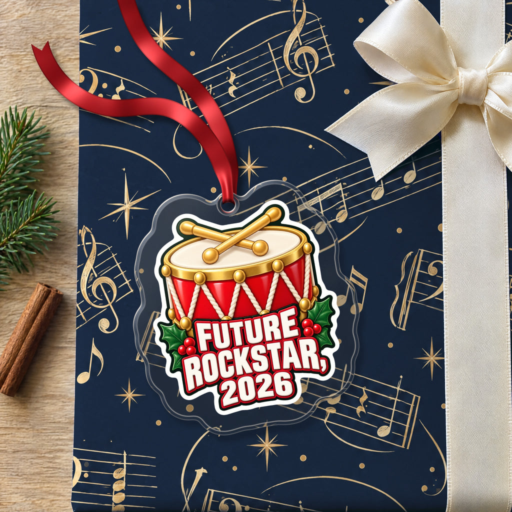 Future Rockstar 2026 Toy Drum Christmas Ornament