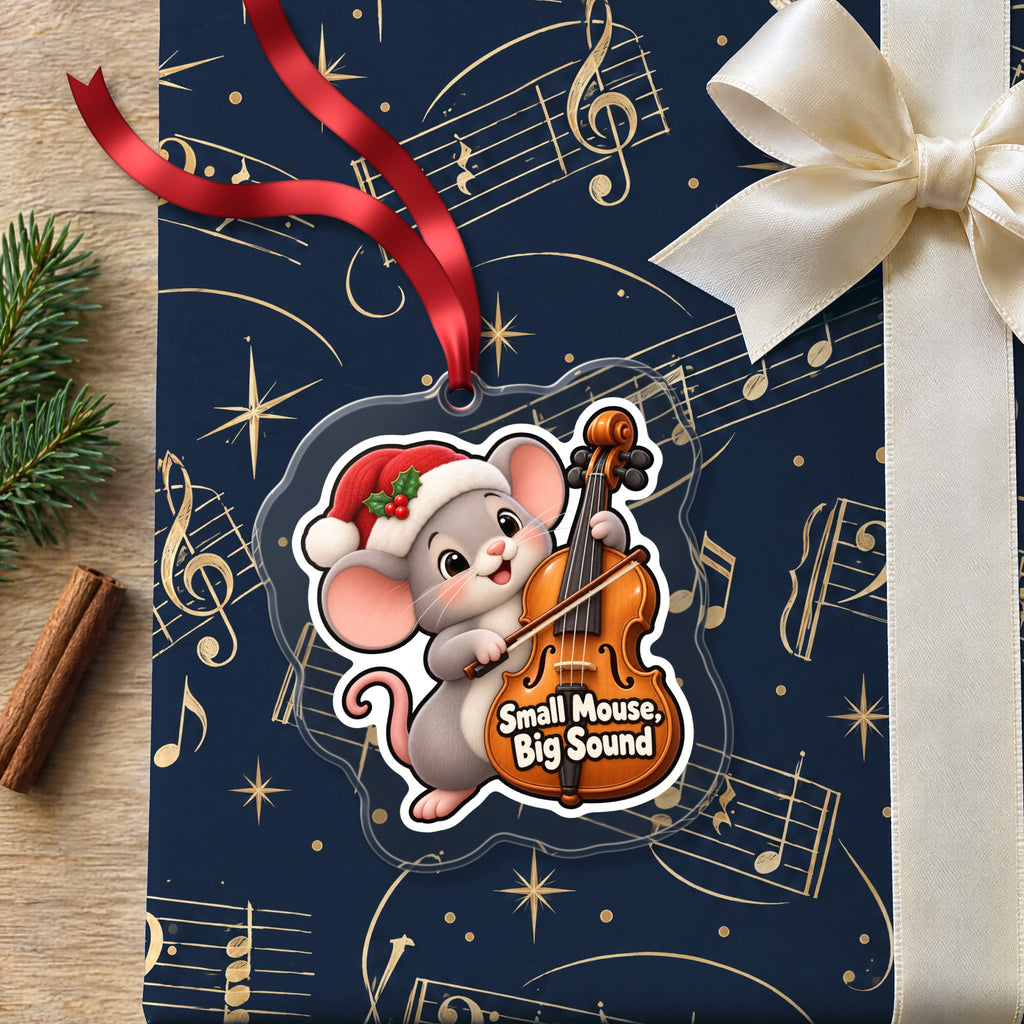 Small Mouse, Big Sound Cello Christmas Ornament