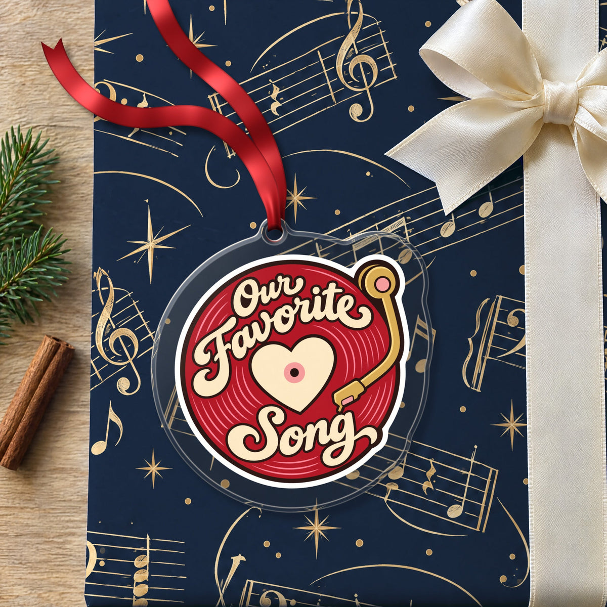 Our Favorite Song Vinyl Record Christmas Ornament