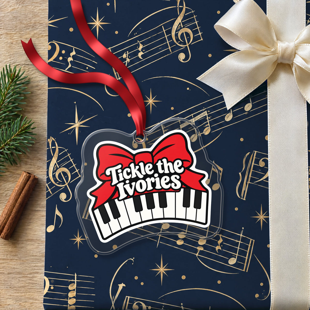 Tickle the Ivories Piano Keys Christmas Ornament