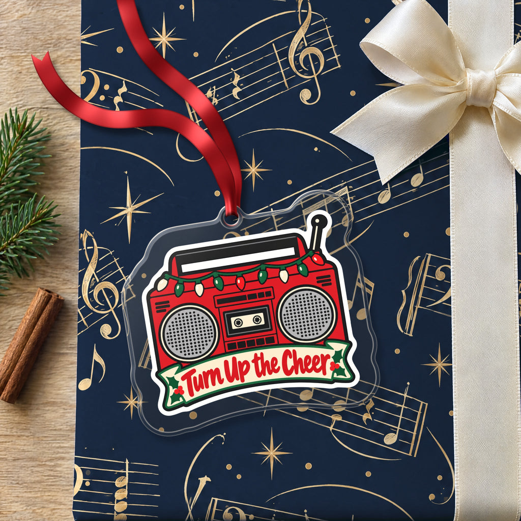 Turn Up the Cheer Boombox Christmas Ornament