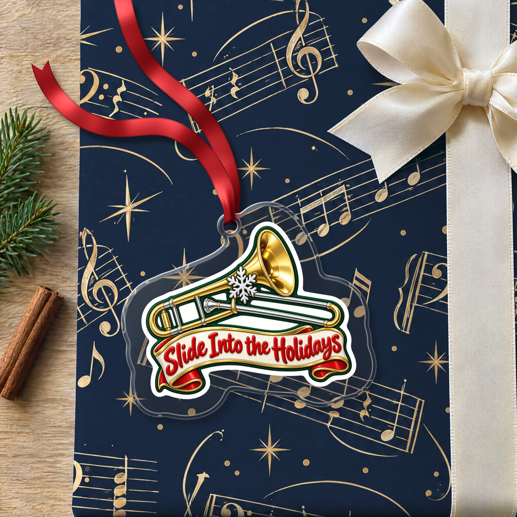 Slide Into the Holidays Trombone Christmas Ornament