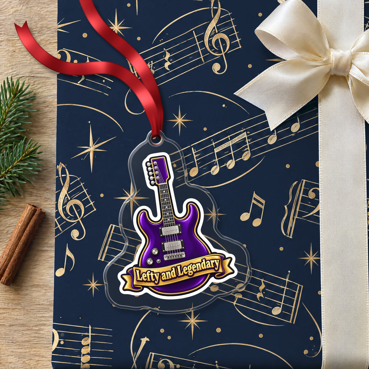 Lefty and Legendary Electric Guitar Christmas Ornament
