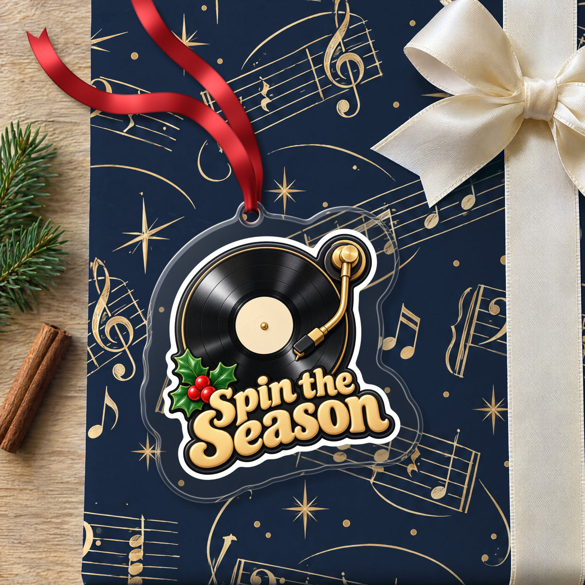 Spin the Season Vinyl Record Christmas Ornament