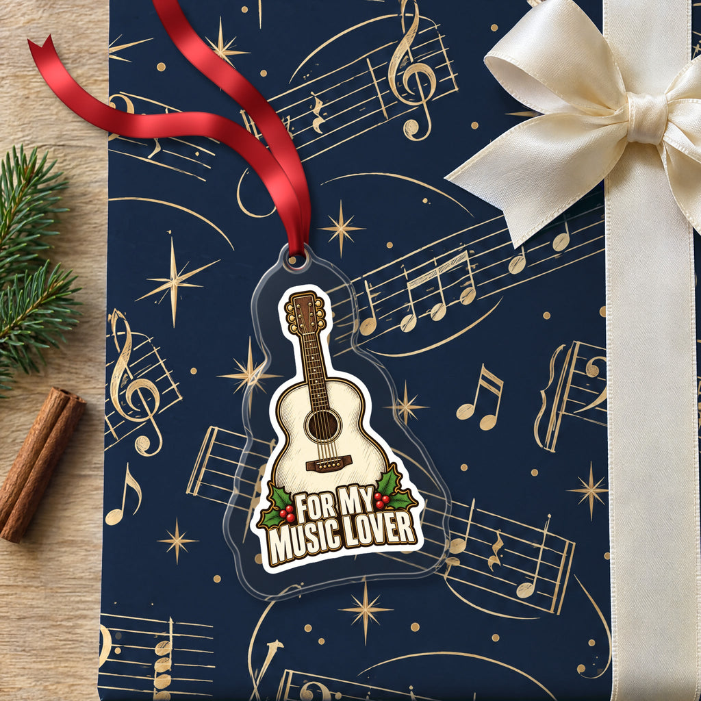For My Music Lover Acoustic Guitar Christmas Ornament