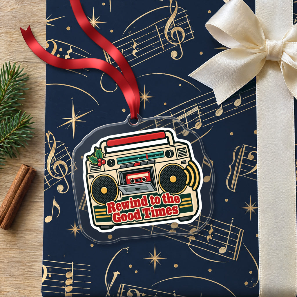 Rewind to the Good Times Boombox Christmas Ornament
