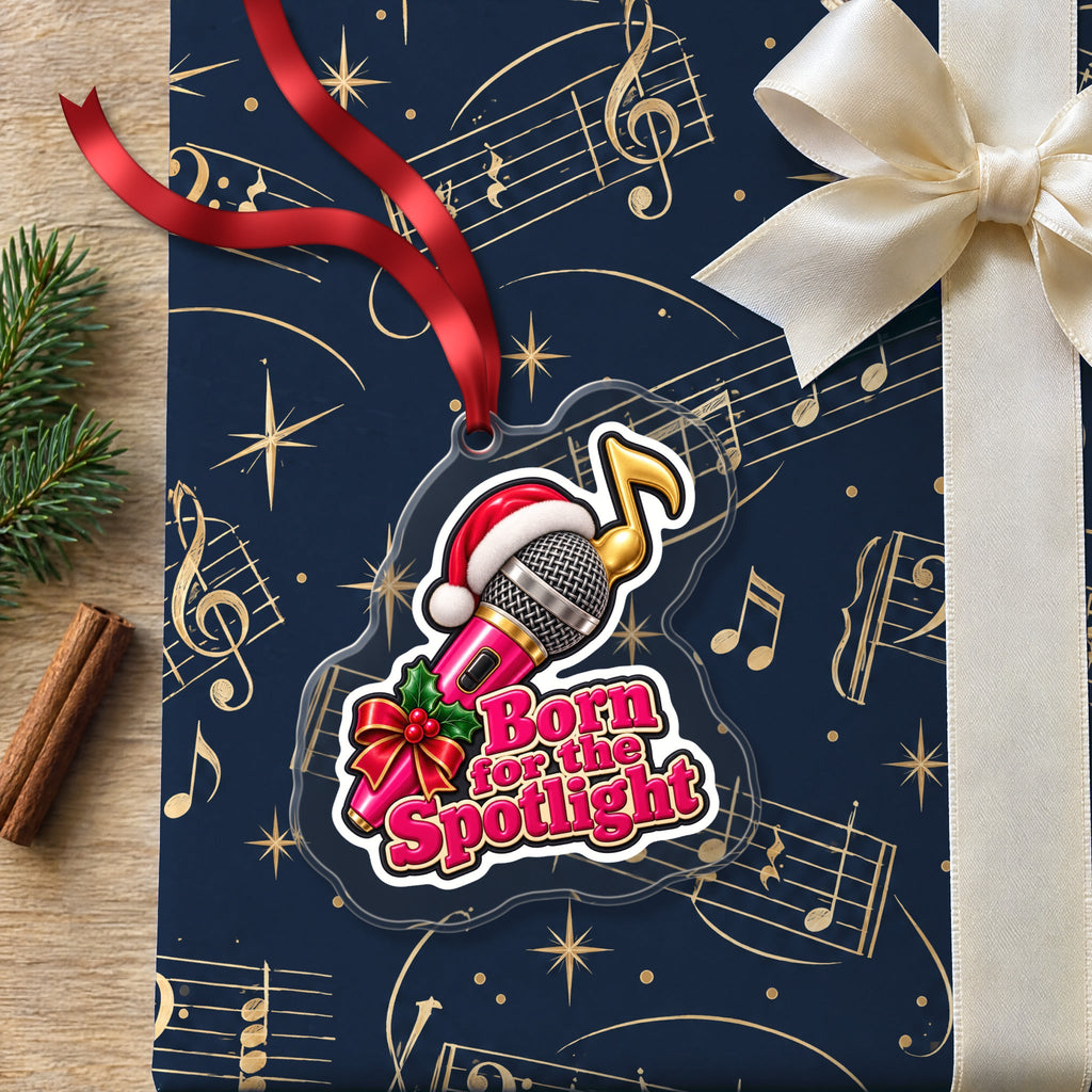 Born for the Spotlight Karaoke Mic Christmas Ornament
