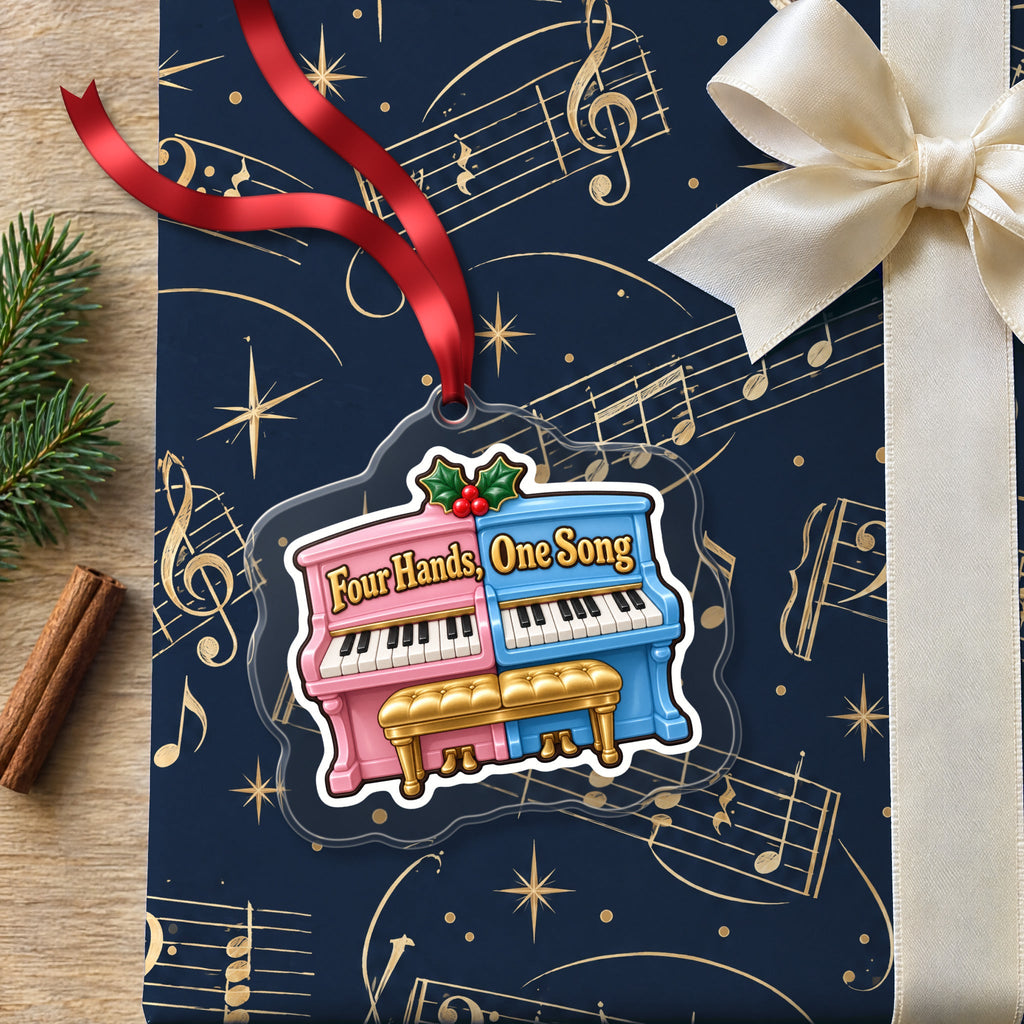Four Hands, One Song Piano Duet Christmas Ornament