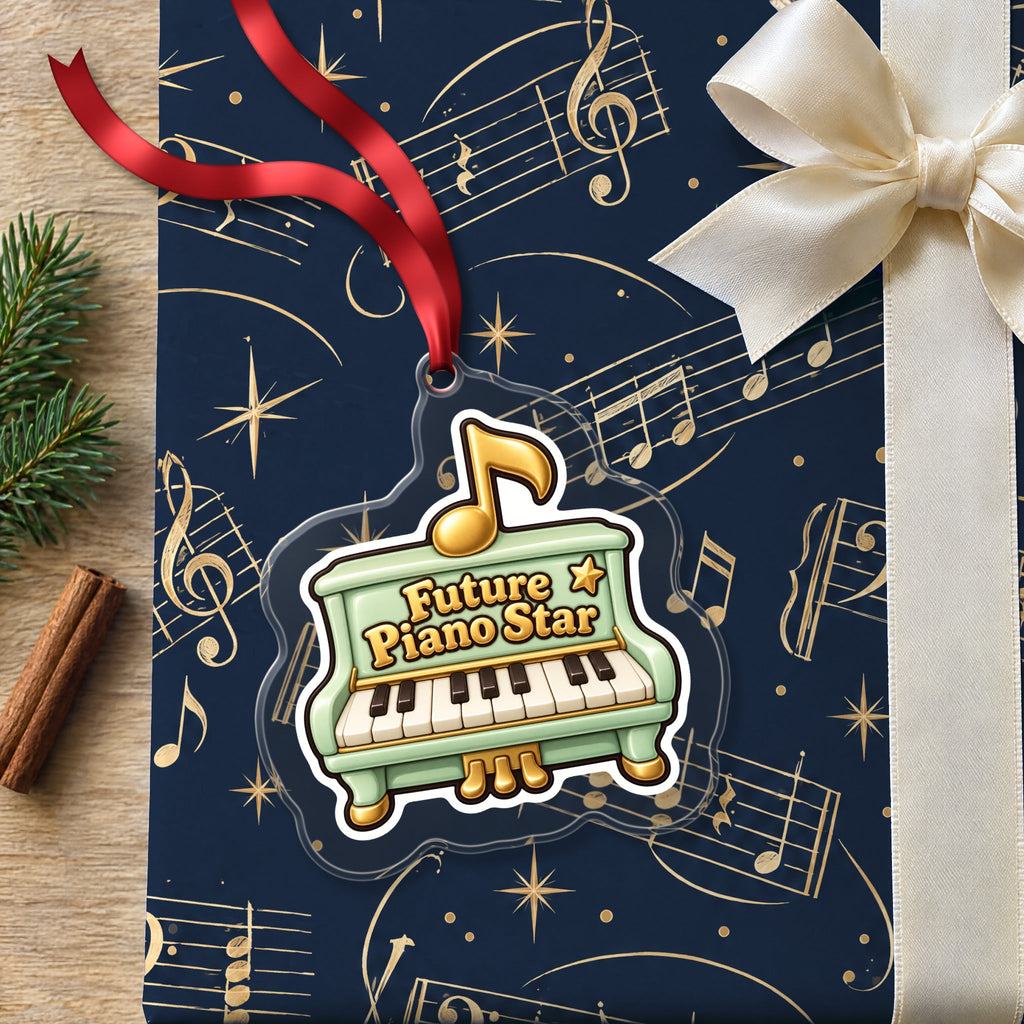 Future Piano Star Christmas Ornament