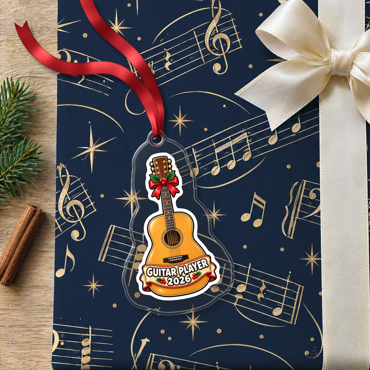 Guitar Player 2026 Christmas Ornament