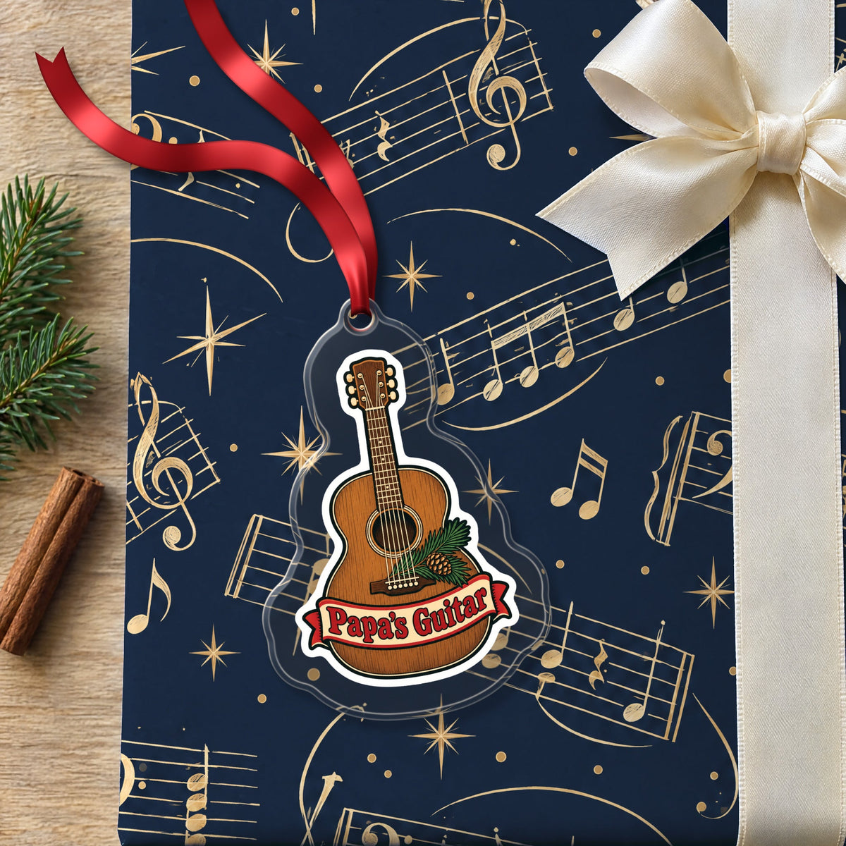 Papa's Guitar Christmas Ornament for Grandpa
