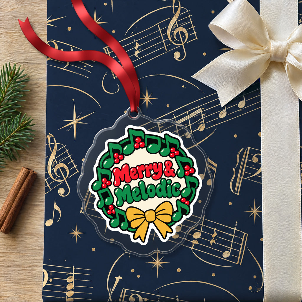 Merry & Melodic Music Note Wreath Christmas Ornament