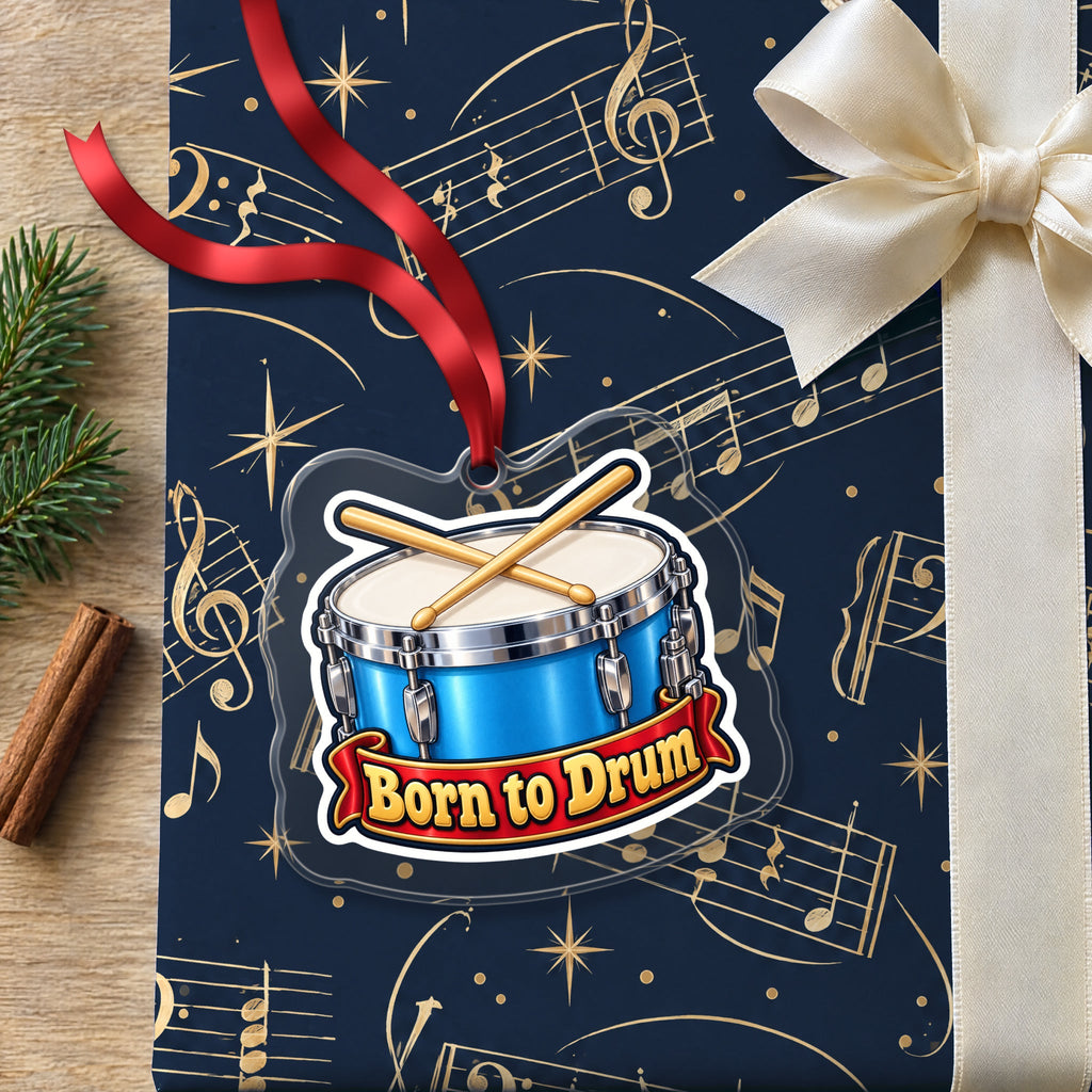 Born to Drum Snare Drum Christmas Ornament