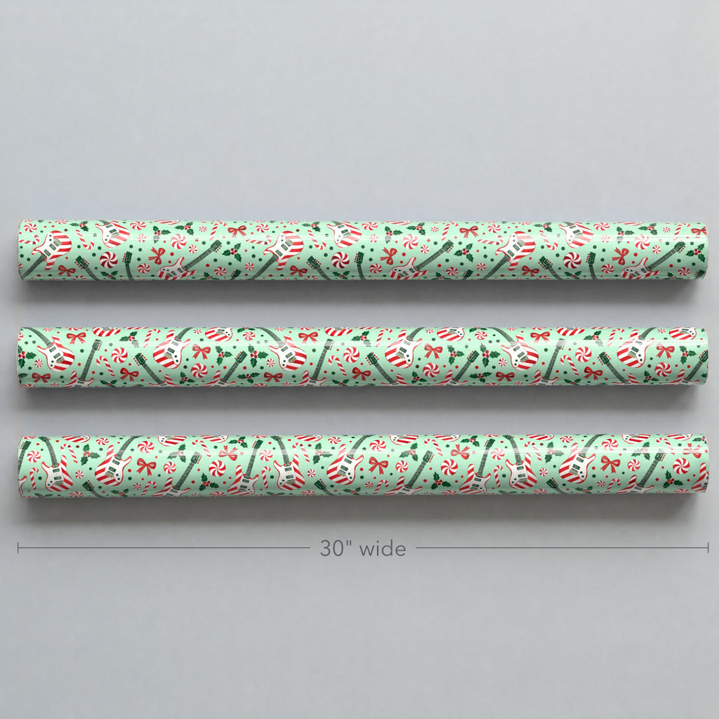 Candy Cane Guitars Wrapping Paper