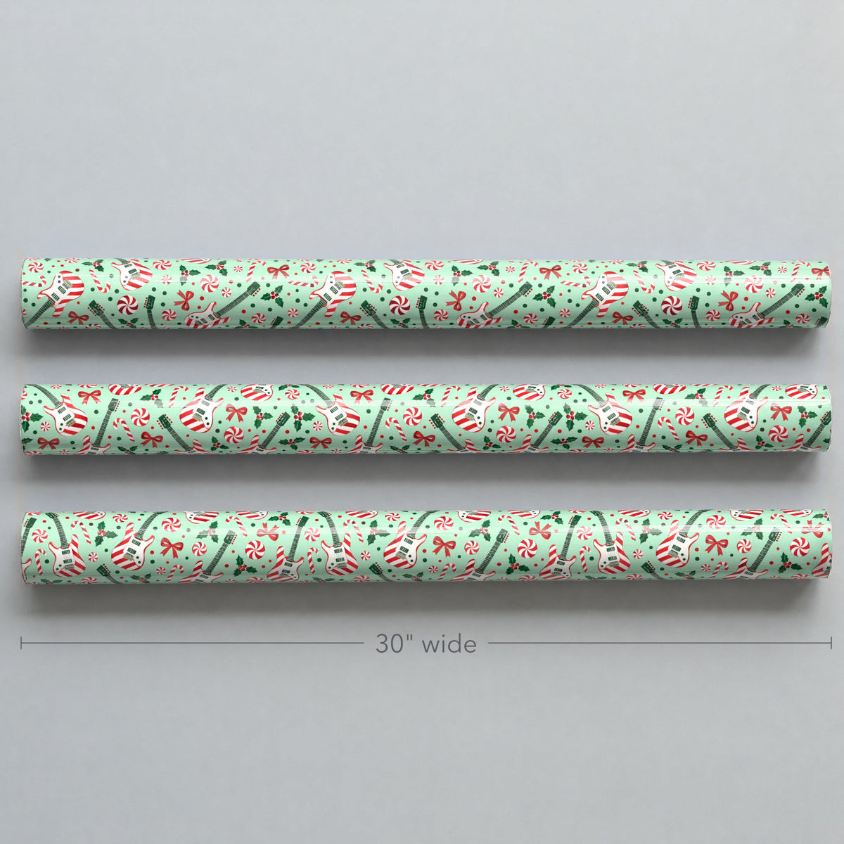 Candy Cane Guitars Wrapping Paper