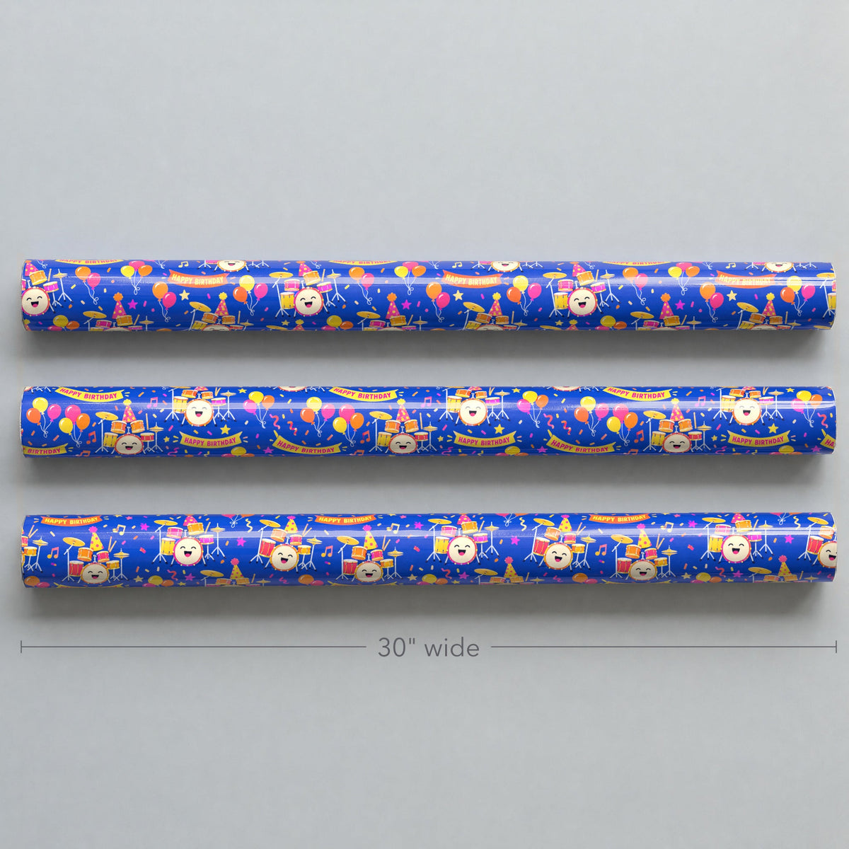 Birthday Drum Confetti Wrapping Paper