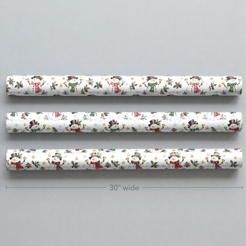 Snowman Bell Choir Wrapping Paper