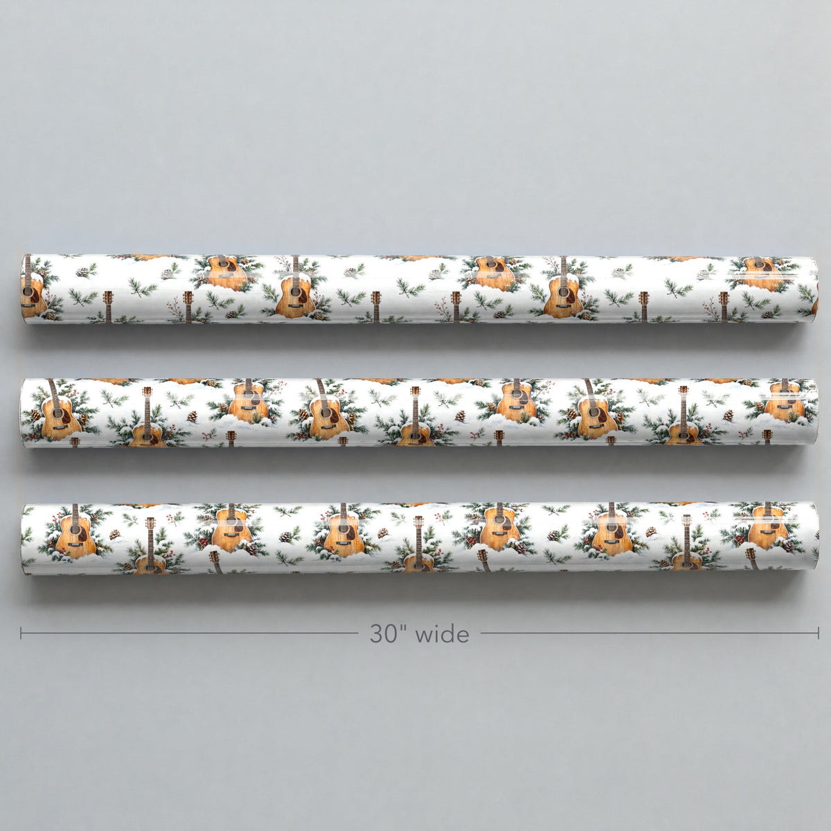 Acoustic Guitar Snowdrift Wrapping Paper