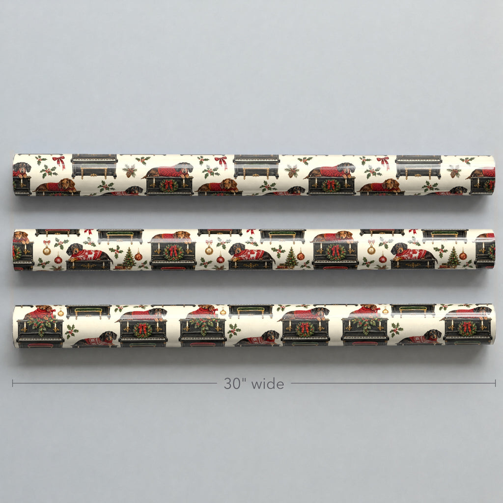 Dachshund Piano Christmas Wrapping Paper