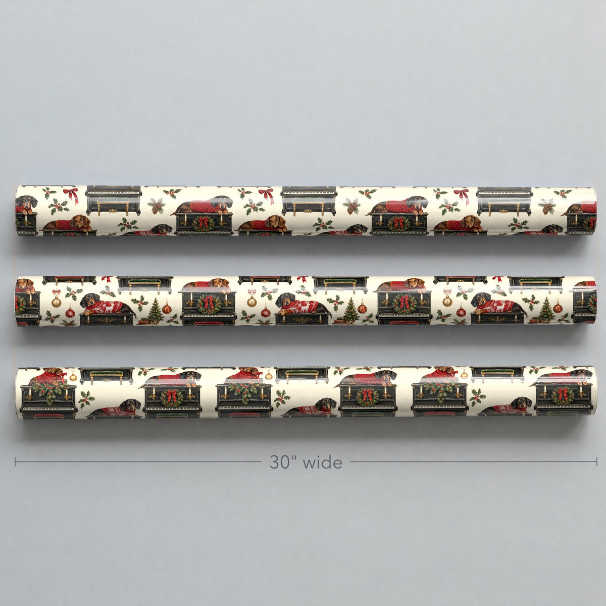 Dachshund Piano Christmas Wrapping Paper