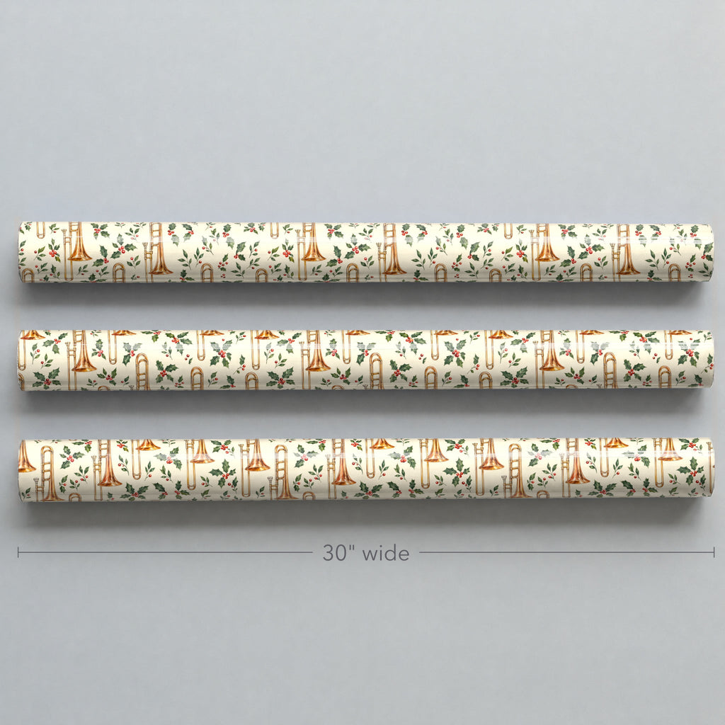 Copper Trombone Shine Wrapping Paper